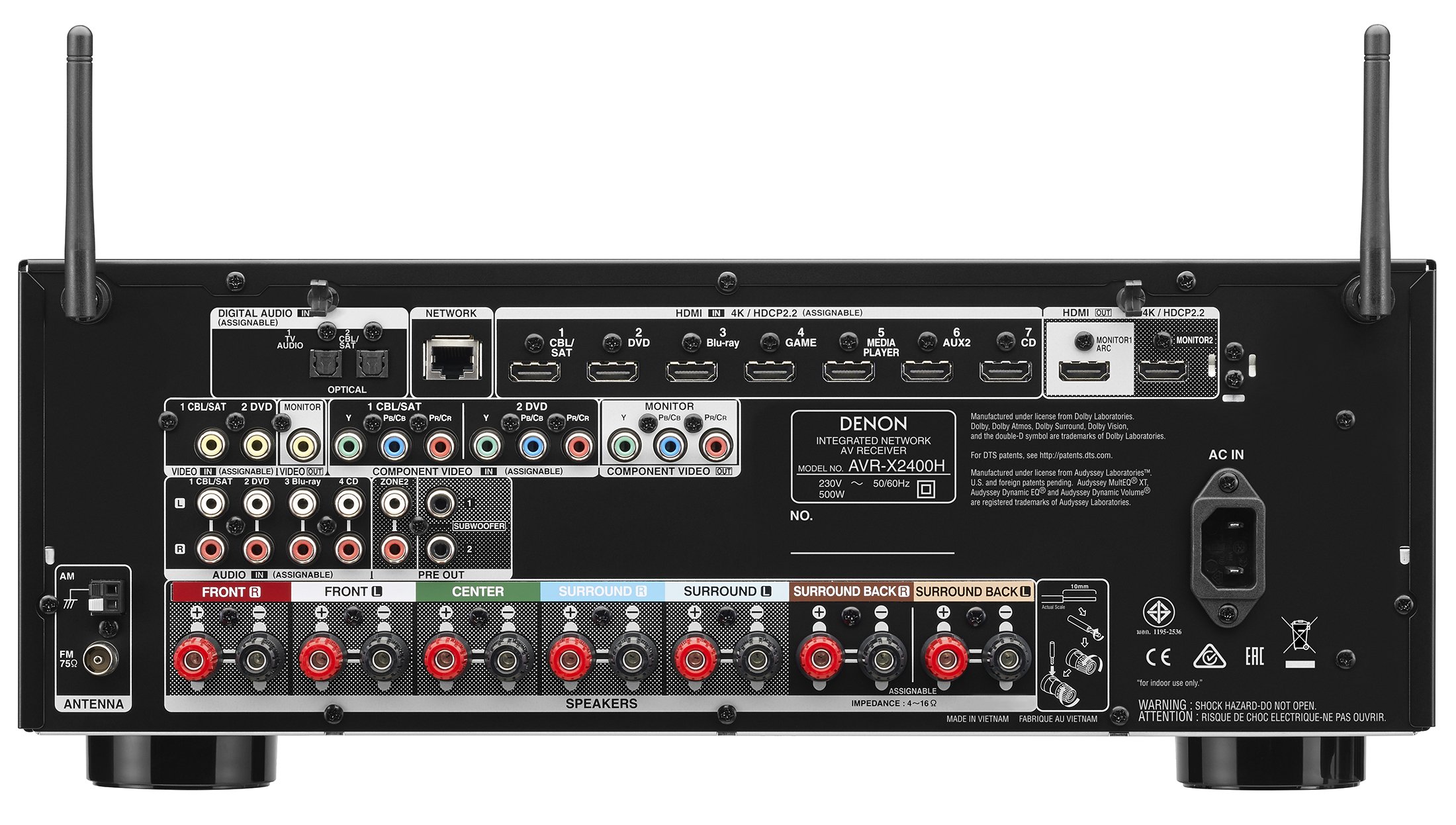 モ*モ様 DENON AVR-X2400H ネットワークAVレシーバー Denon X Series AVR-X2400H 7.2 Channel AV Surround Receiver with